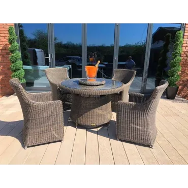 Seville 4 Chair Round Dining Set