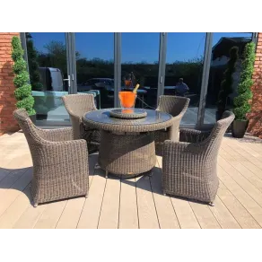 Seville 4 Chair Round Dining Set