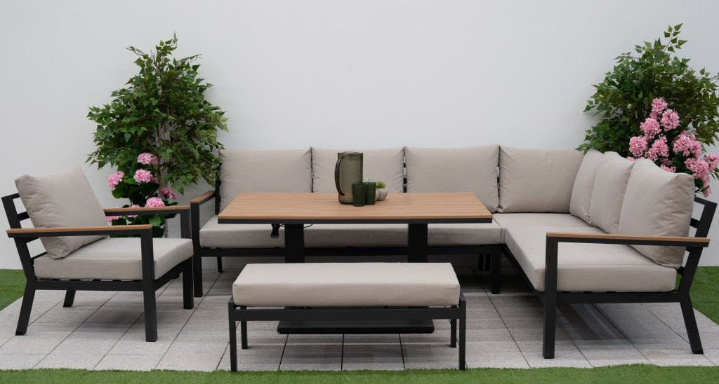 Heidi Right Hand Corner Sofa Dining Set & Rising Table