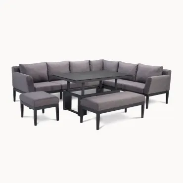 Zach Corner Aluminium Lounge Dining & Rising Table