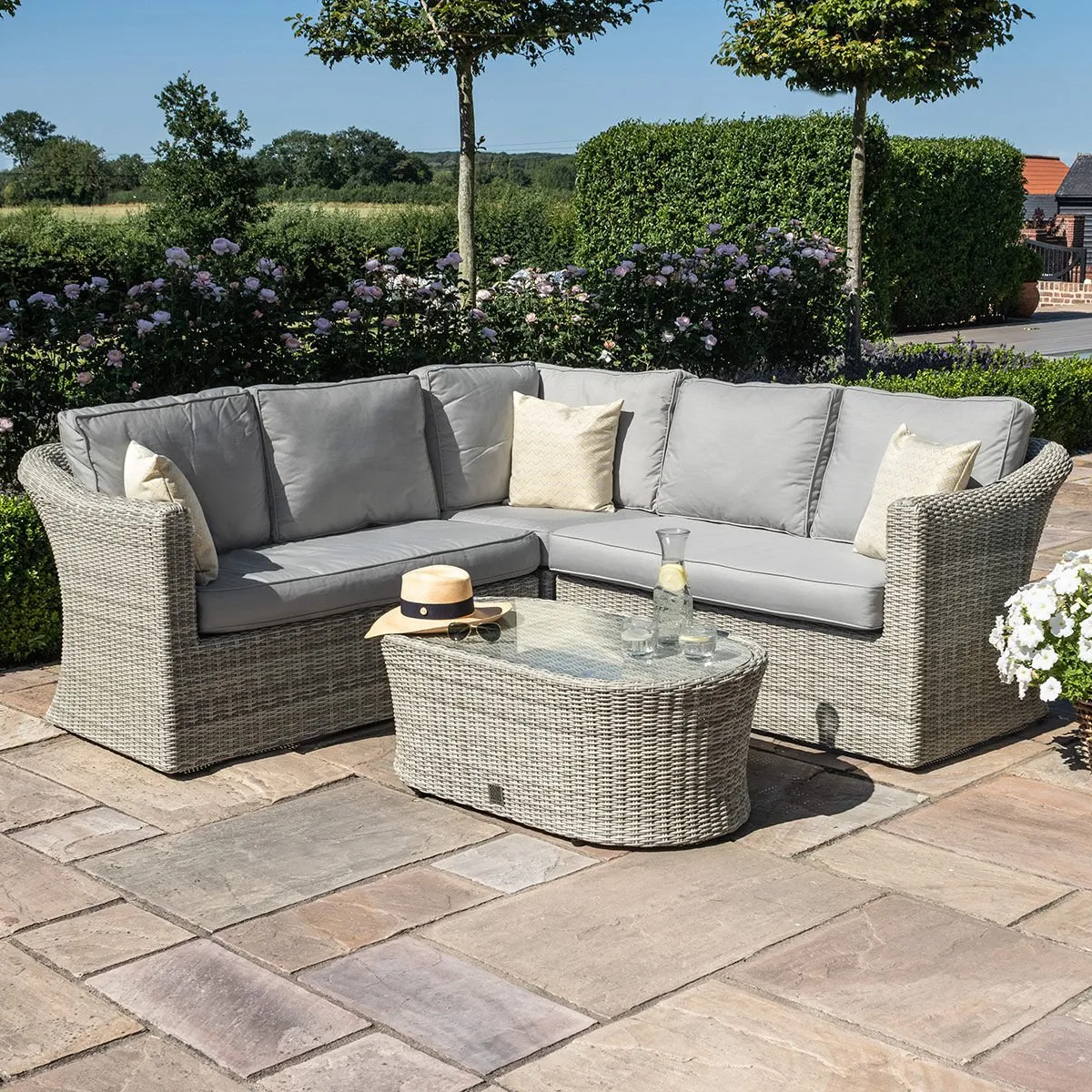 Oxford Small Rattan Corner Sofa Set