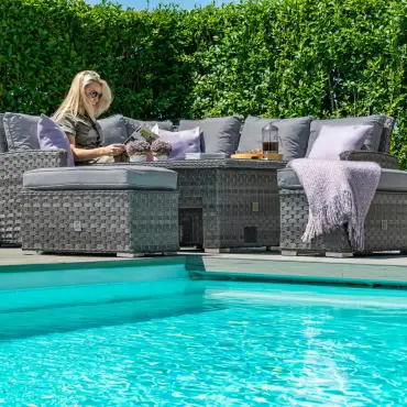 Victoria Corner Bench Set rattan garden furniture