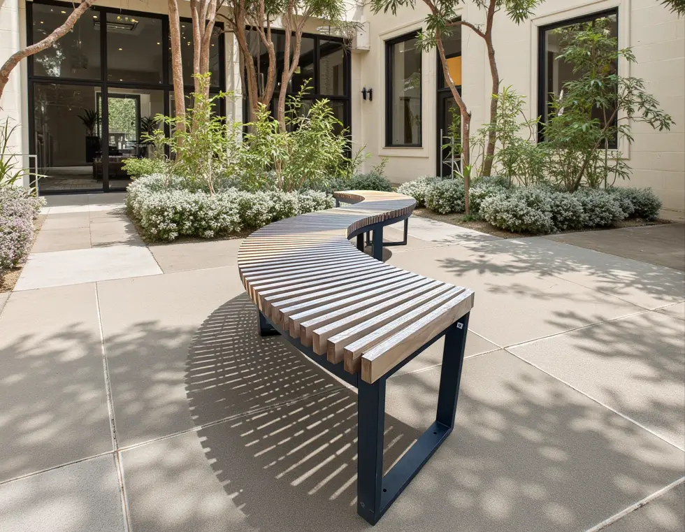 Mandalay Curved Backless Bench