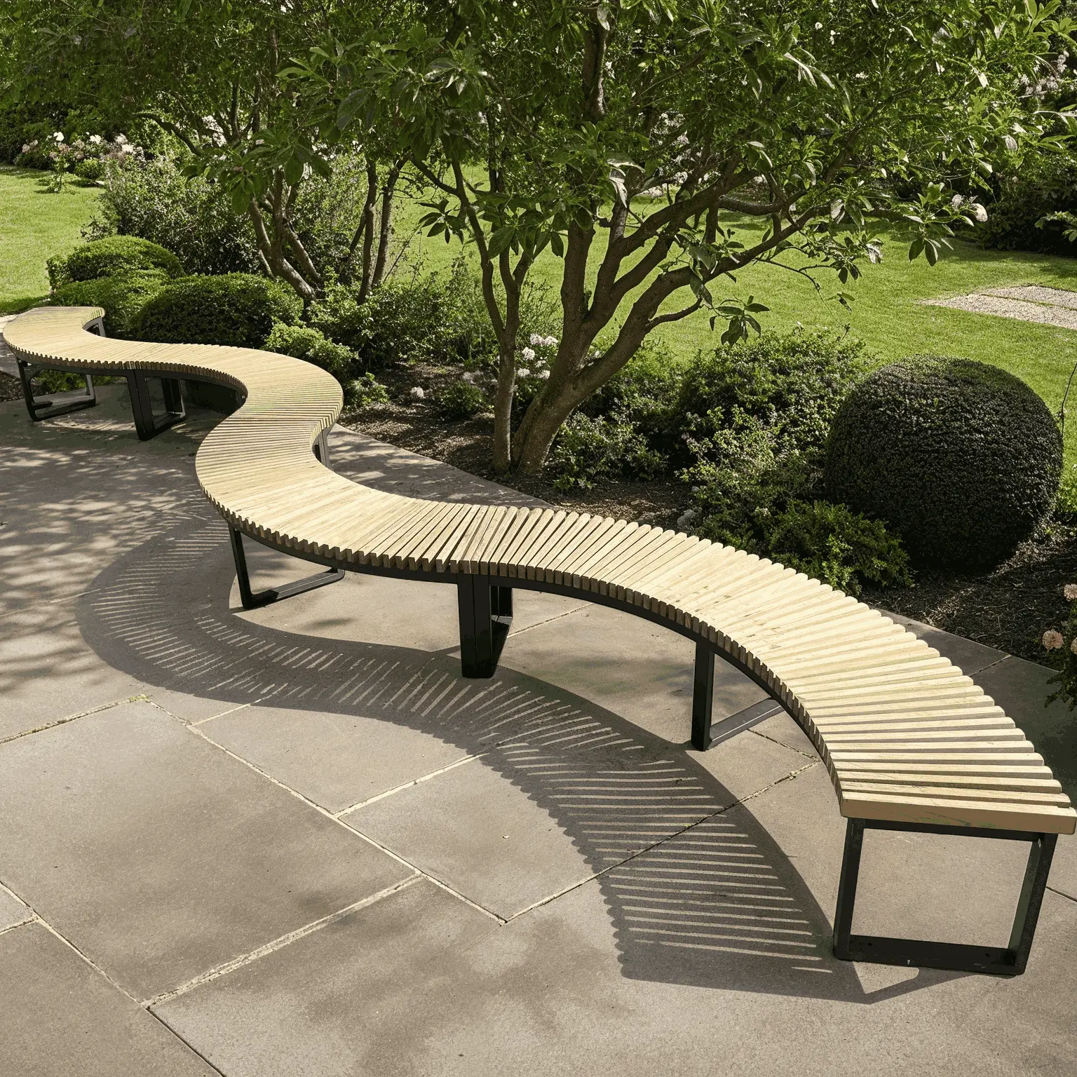 Mandalay Curved Backless Bench
