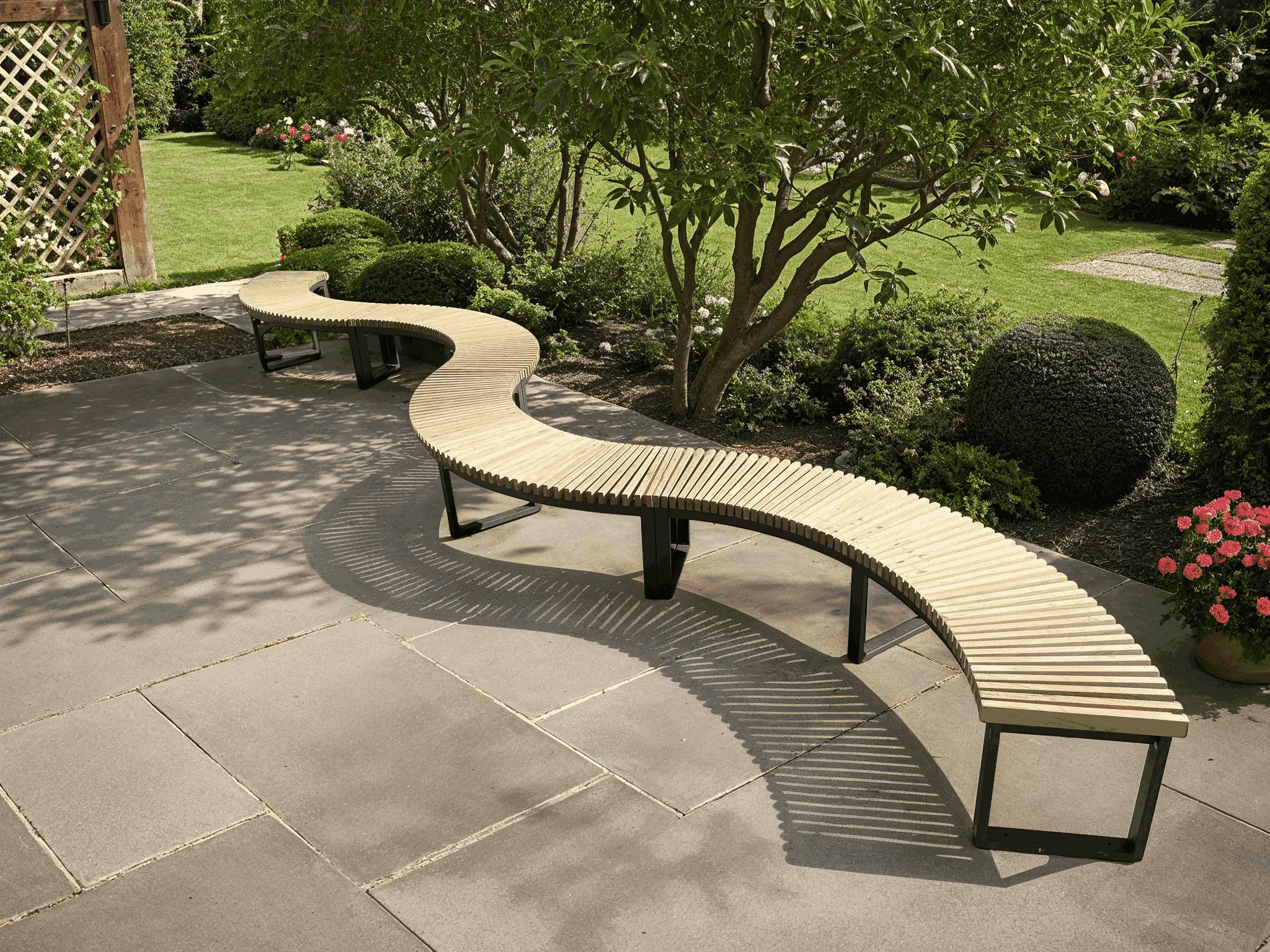 Mandalay Curved Backless Bench