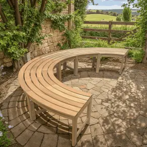 Curved Backless Bench
