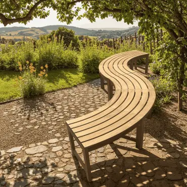 Curved Backless Bench