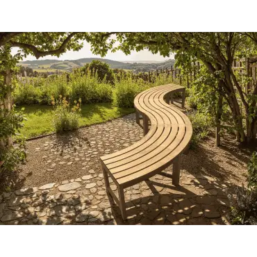 Curved Backless Bench