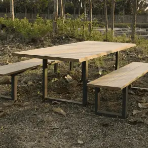 Edge Table Set - Certified Teak