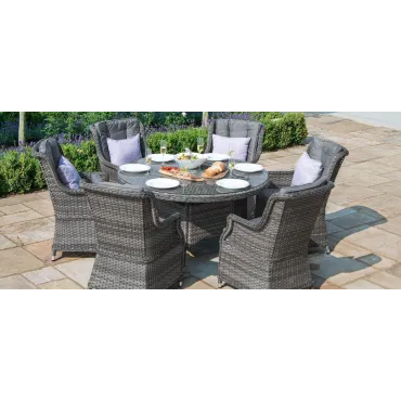 Victoria 6 Seat High Back Round Dining