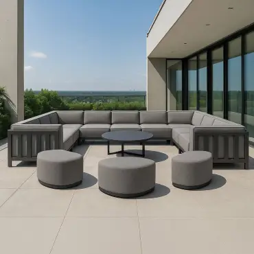 Ibiza U Shape Sofa Set & round Coffee Table