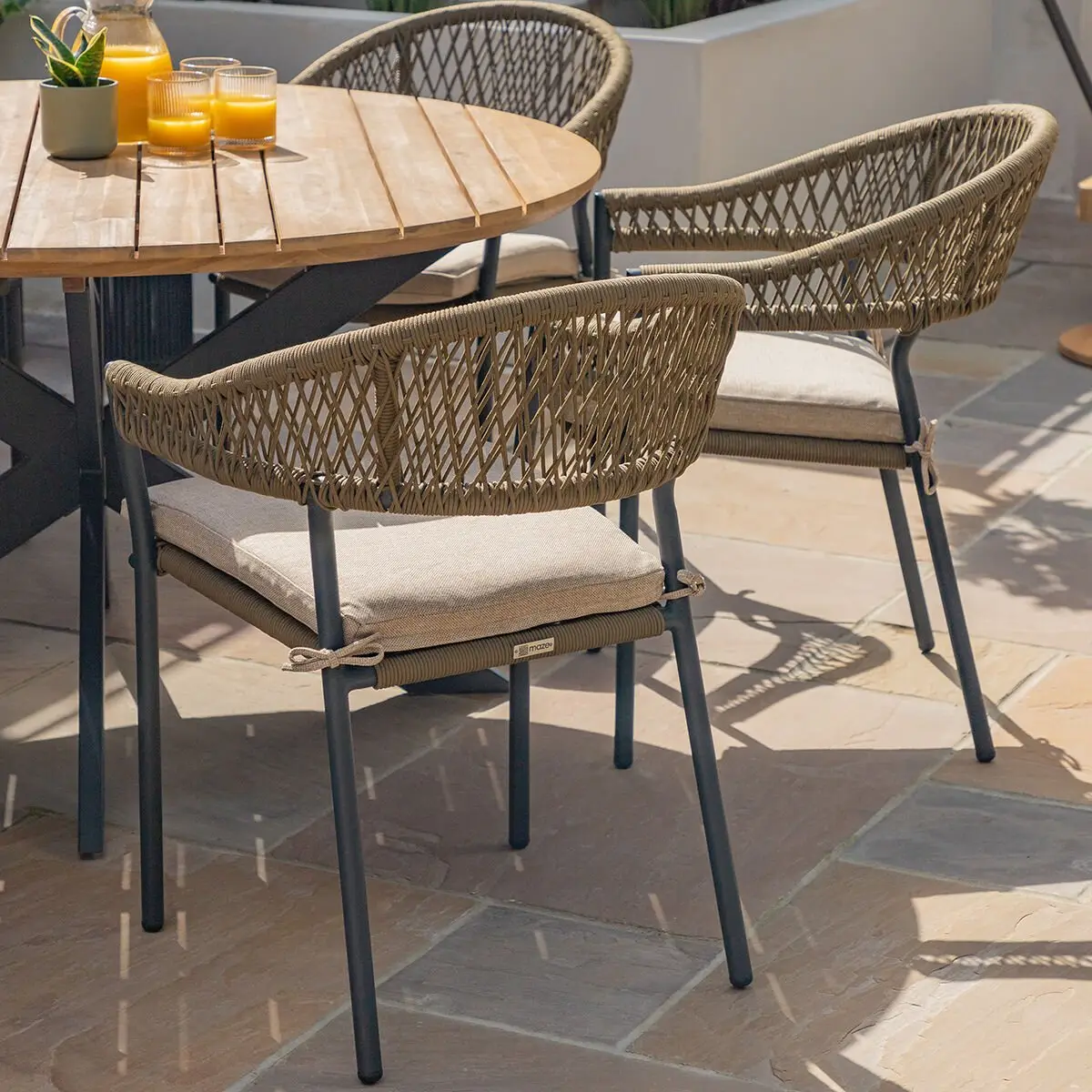 Bali Rope Weave 6 Seat Round Dining Set