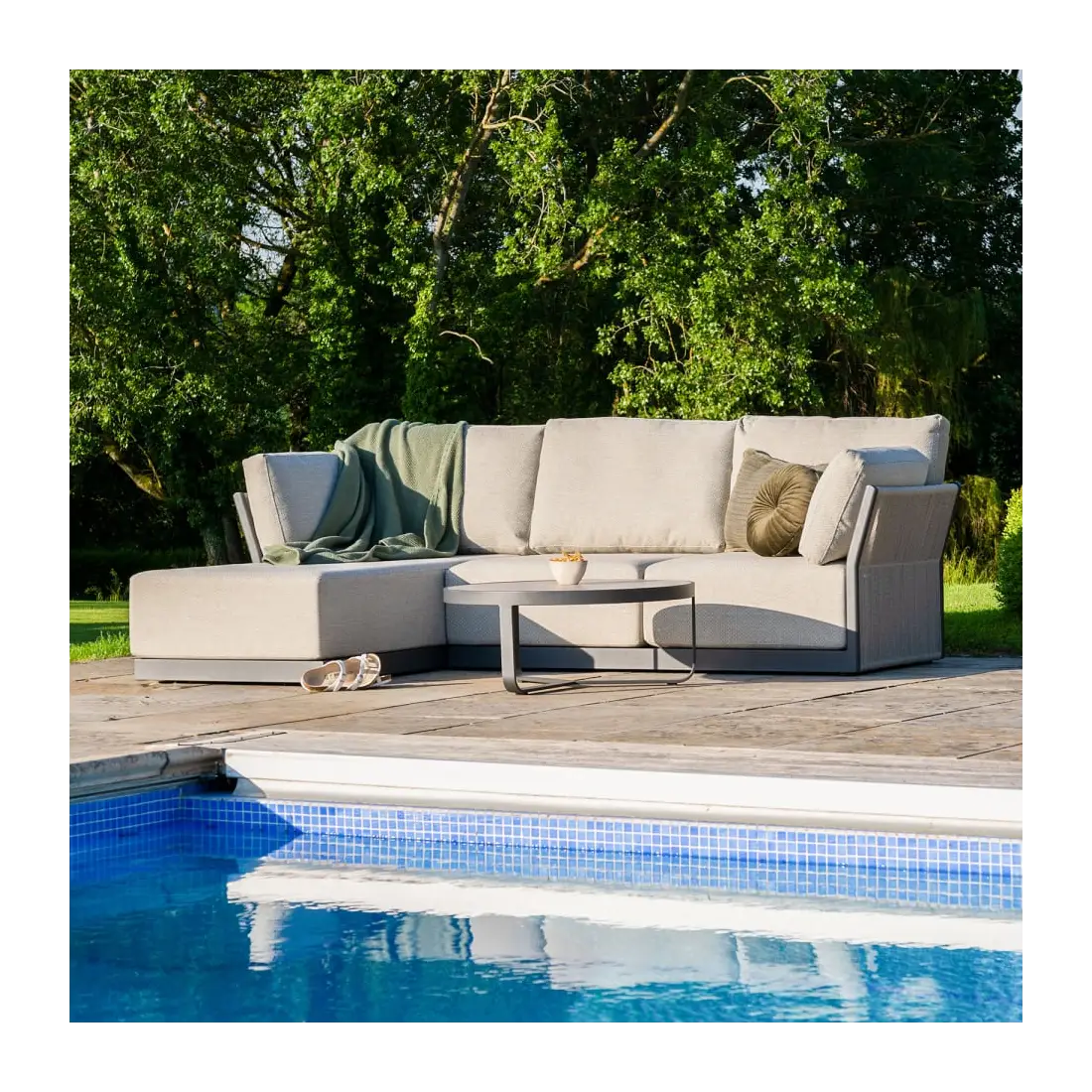 Jude Rope Aluminium 3 Seater Right Handed Chaise Sofa