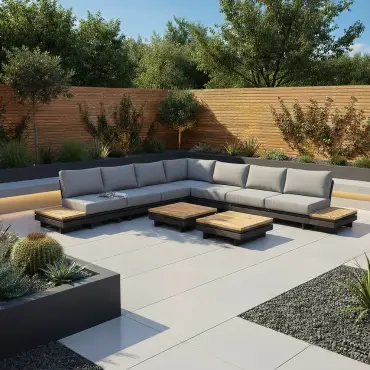 Bryson Aluminium Wood Deluxe Corner Sofa