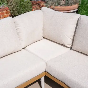 Ava Aluminium Wood Look Corner Sofa Lounge Set