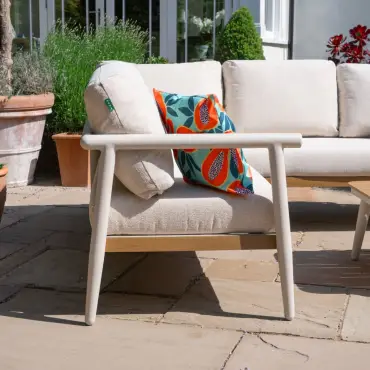Ava Aluminium Wood Look Corner Sofa Lounge Set