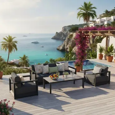 Rex Aluminium 3 Seater Sofa Lounging Set