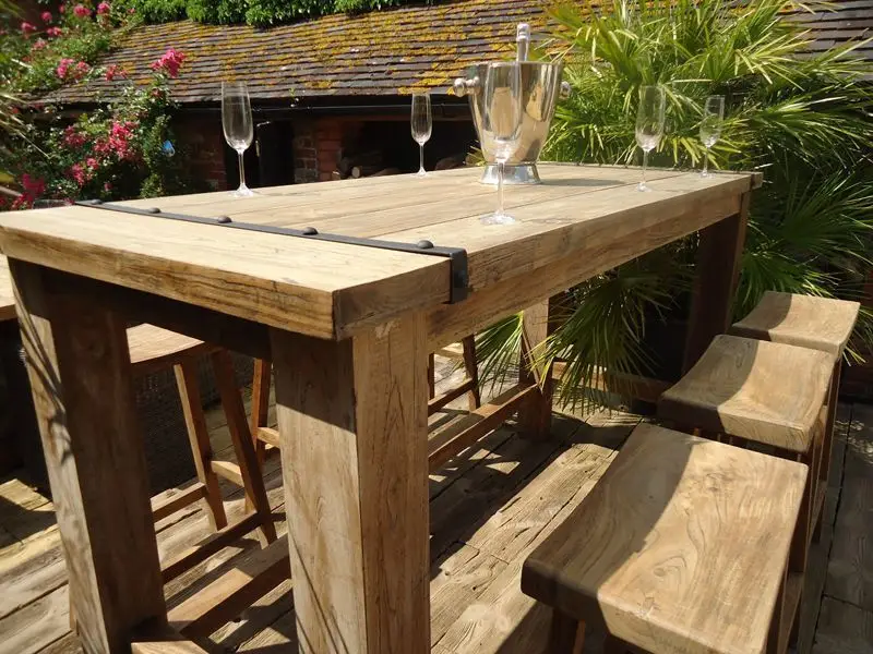 Reclaimed Teak Bar Stool x4
