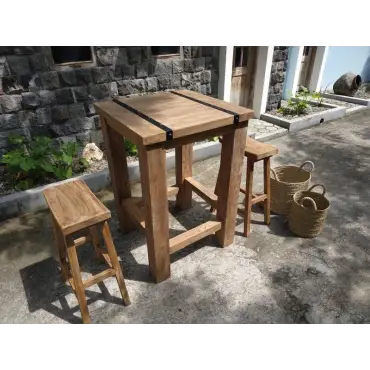 Reclaimed Teak Bar Stoolx X4