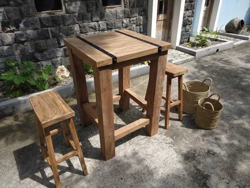 Reclaimed Teak Bar Stool x4
