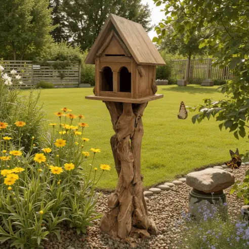 Teak Bird House | Medium