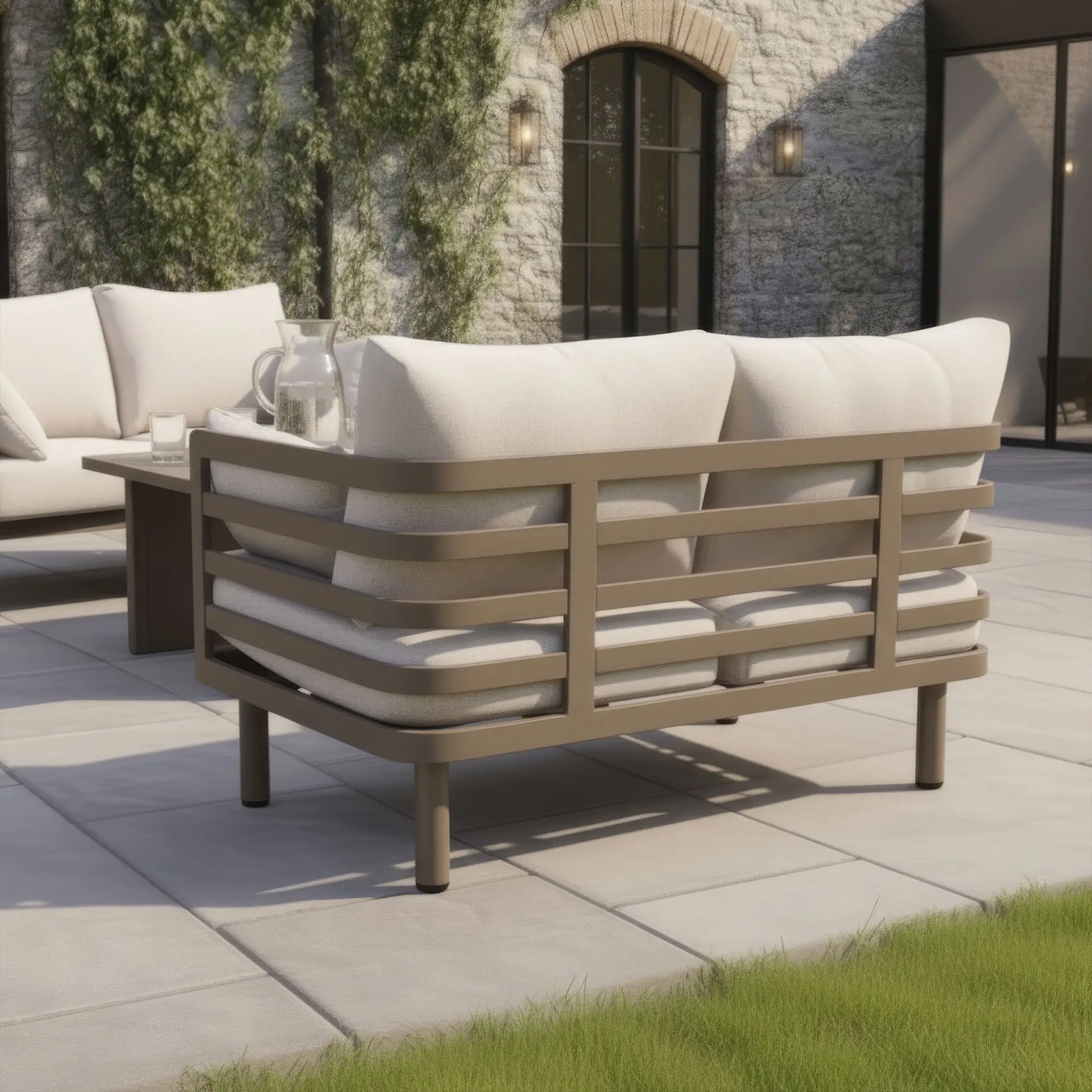 Metro Aluminium 2 Seat Sofa Armchairs Set