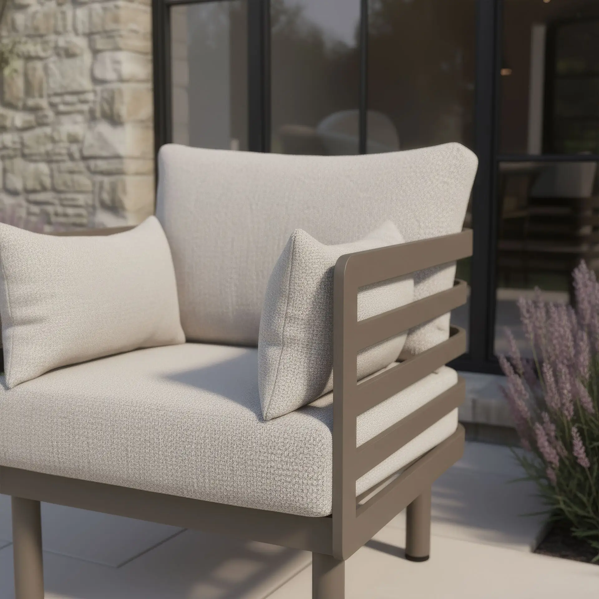 Metro Aluminium 2 Seat Sofa Armchairs Set