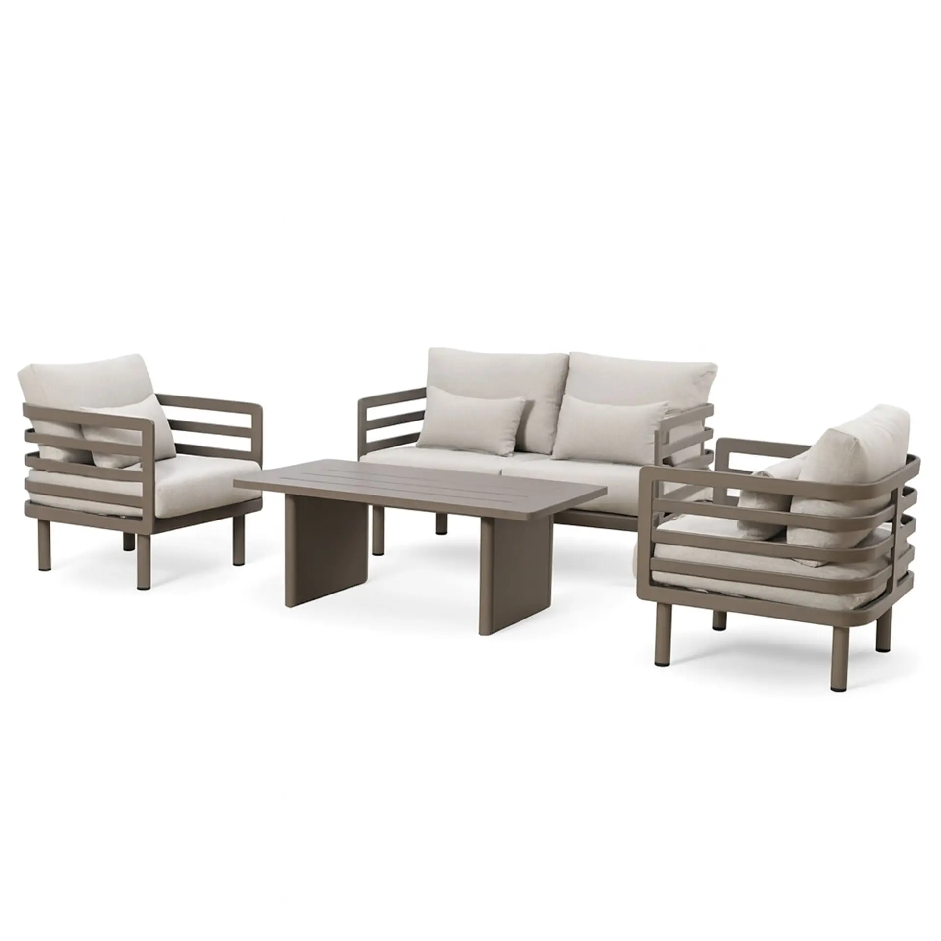 Metro Aluminium 2 Seat Sofa Armchairs Set