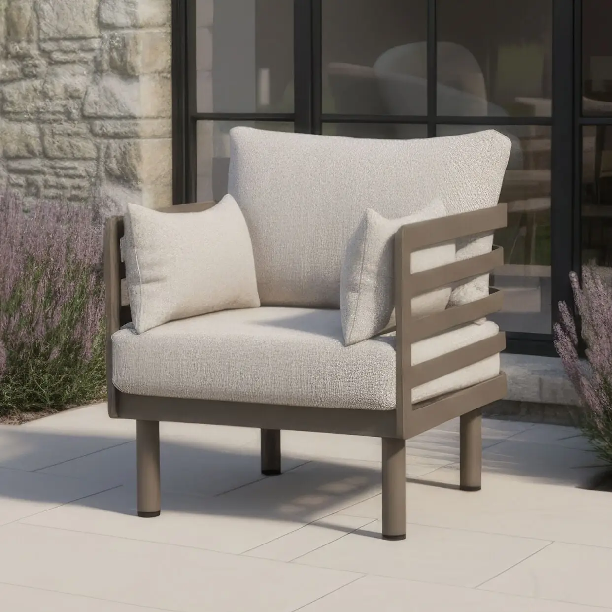 Metro Aluminium 3 Seat Sofa Coffee Table Set