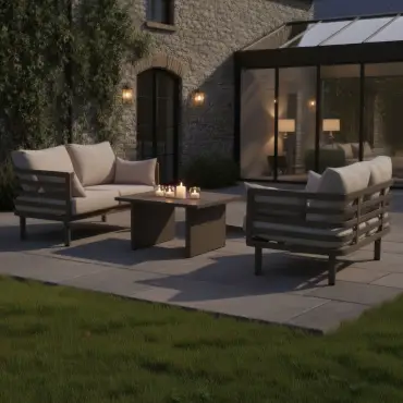 Metro Aluminium 2 Seat Sofa Set