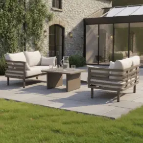 Metro Aluminium 2 Seat Sofa Set