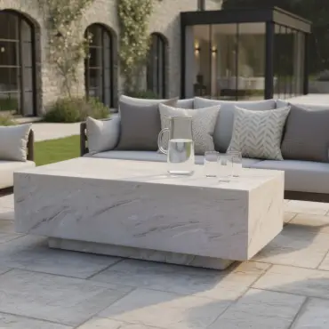 Metro Aluminium 2 X 3 Seat Sofa Stone Coffee Table Set