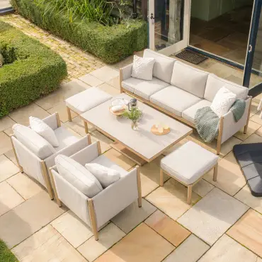 Burford 3 Seat Aluminium Sofa Rising Table Set