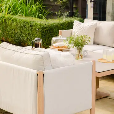 Burford 3 Seat Aluminium Sofa Rising Table Set