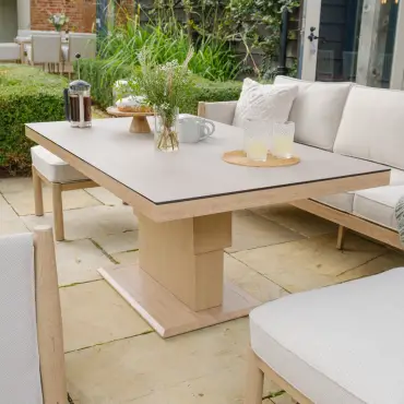 Burford 3 Seat Aluminium Sofa Rising Table Set