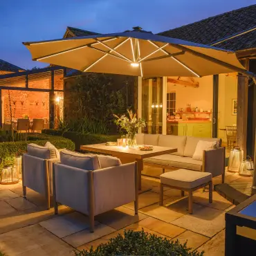 Burford 3 Seat Aluminium Sofa Rising Table Set