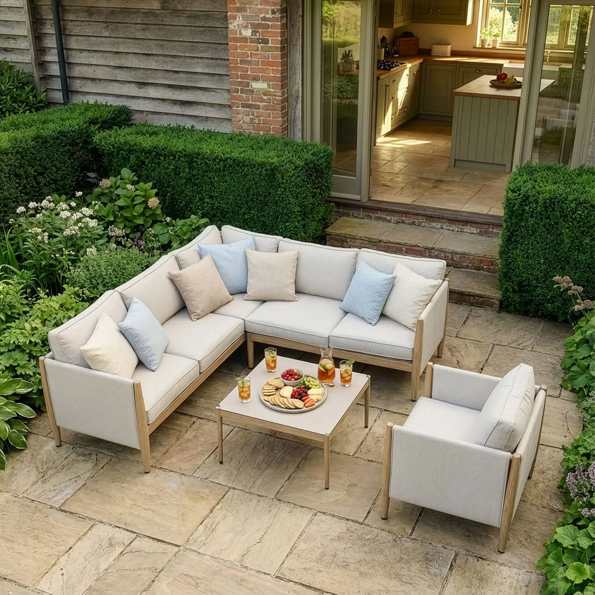 Burford Small Corner Sofa Set & Armchair