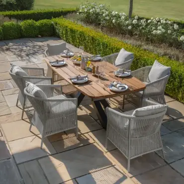 Maldives 6 Seat Oval Jakarta Dining Table Set