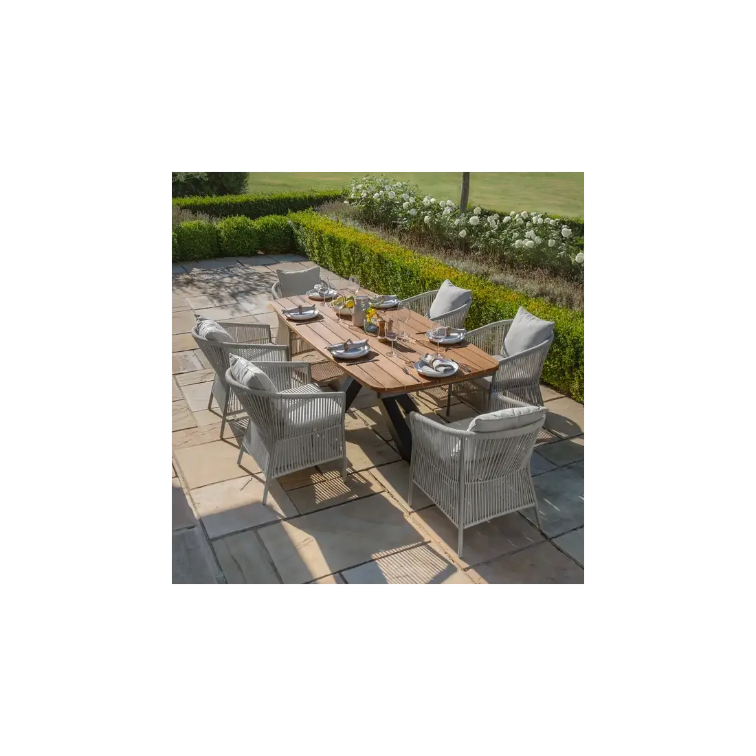 Maldives 6 Seat Oval Jakarta Dining Table Set