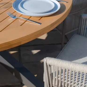 Maldives 6 Seat Round Jakarta Dining Table Set