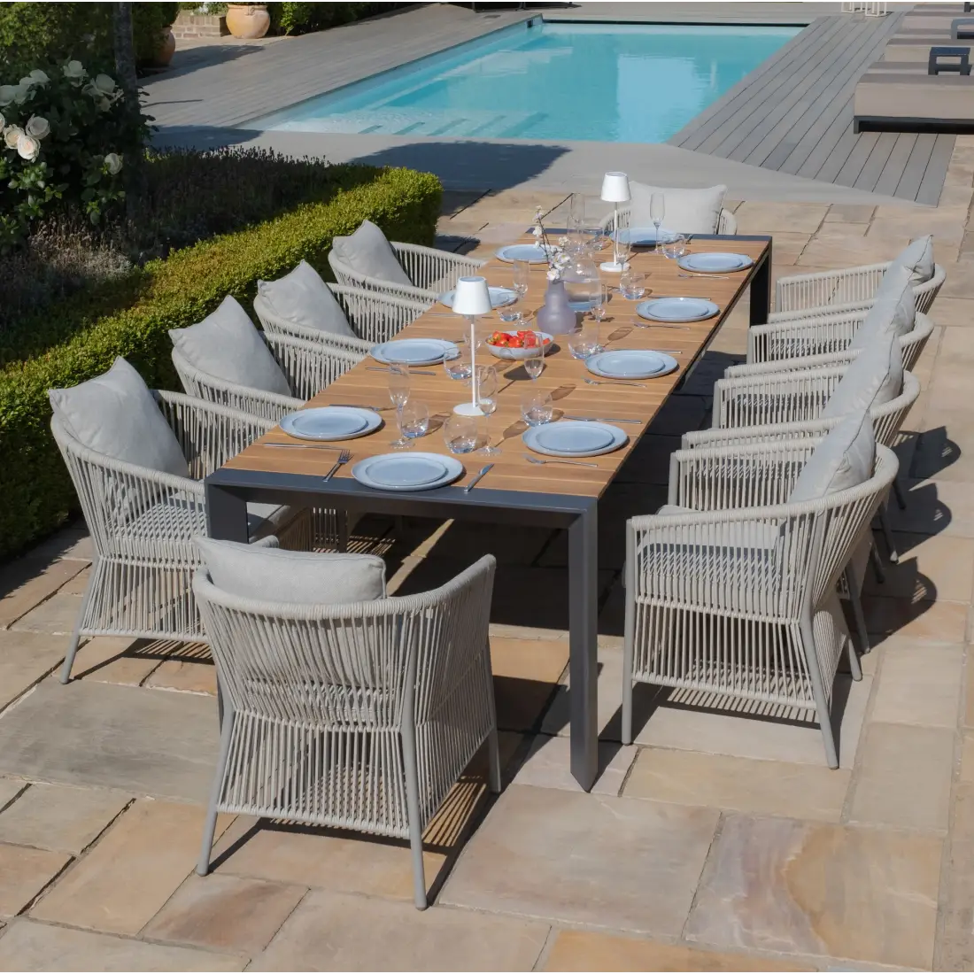 Maldives Extending 6 - 10 Seat Rectangular Jakarta Dining Table Set Maldives Extending 6 - 10 Seat Rectangular Jakarta Dining Table Set