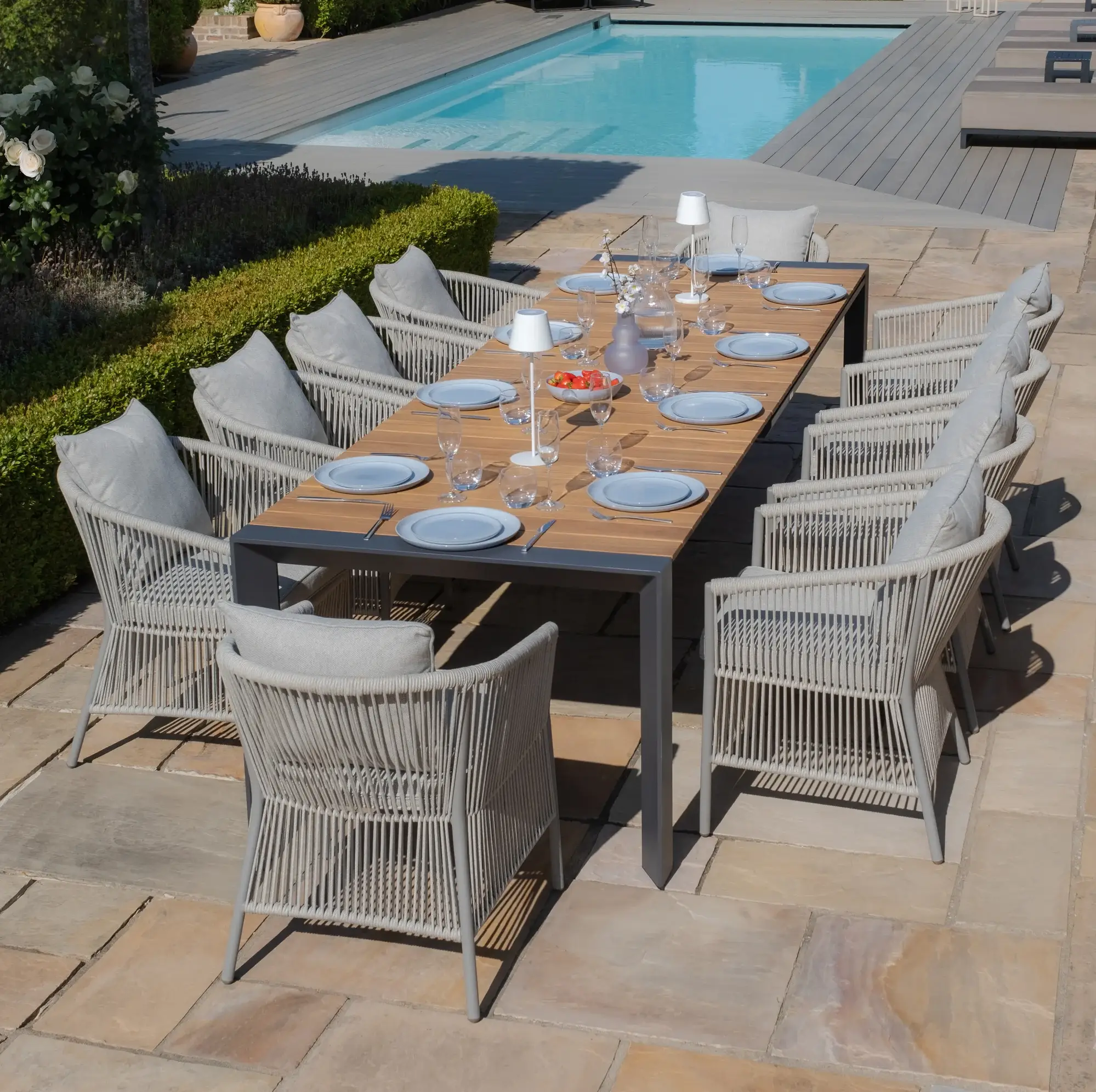 Maldives Extending 6 - 10 Seat Rectangular Jakarta Dining Table Set