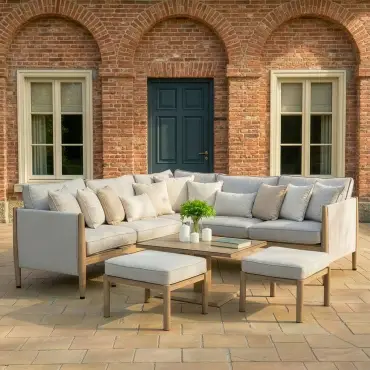 Burford Small Aluminium Rising Table Corner Set