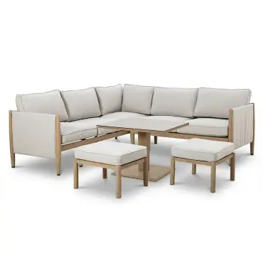Burford Small Aluminium Rising Table Corner Set