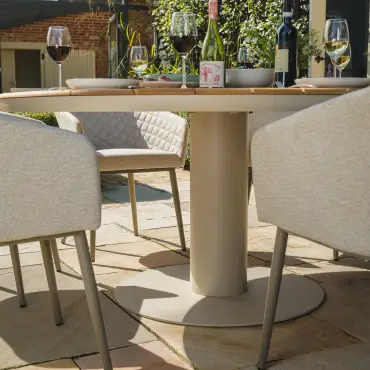 Ambition 6 Seat Round Sicily Teak Dining Set