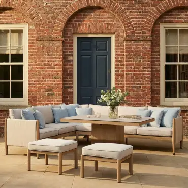 Burford Large Aluminium Rising Table Corner Set