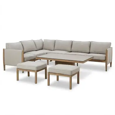 Burford Large Aluminium Rising Table Corner Set