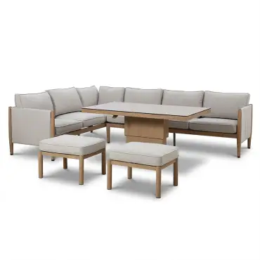 Burford Large Aluminium Rising Table Corner Set