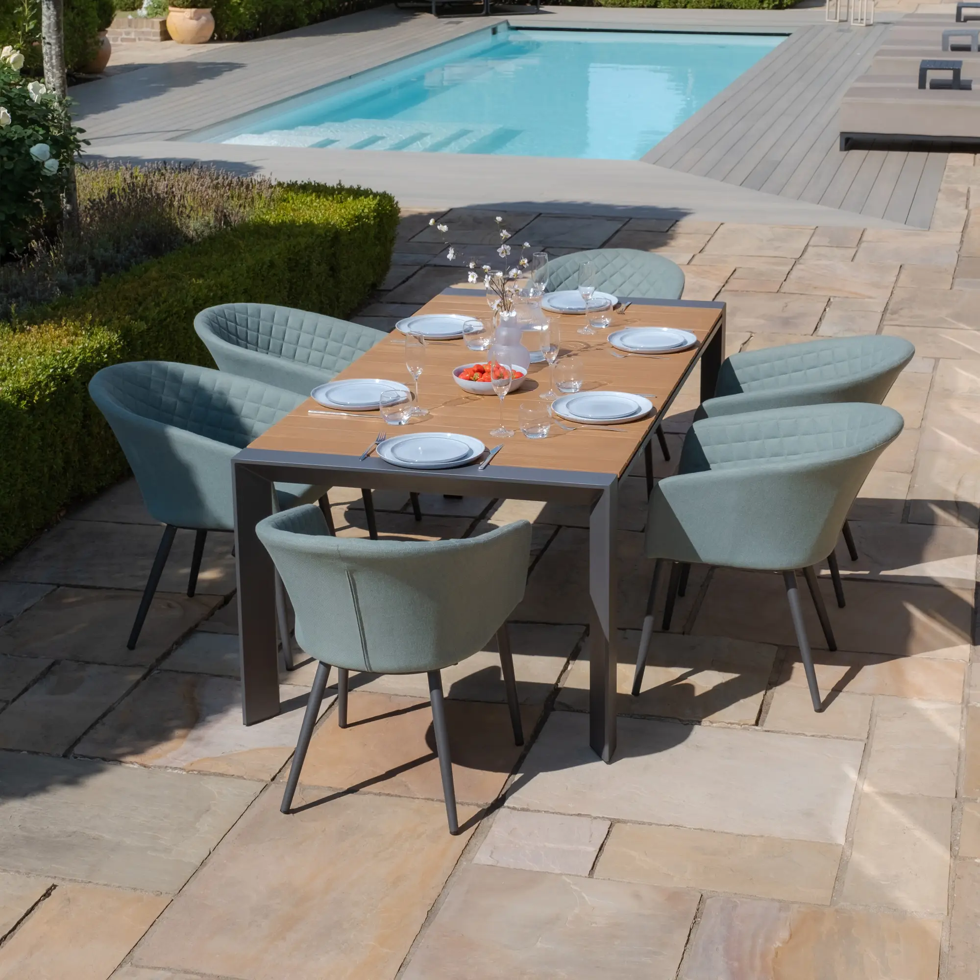 Ambition 6-10 Seat Jakarta Teak Extending Dining Table Set