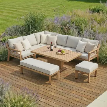 New York Corner Dining Set With Rising Table